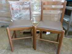 *Four Wooden Framed Upholstered Brown Chairs