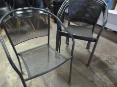 *Six Grey Metal Tubular Framed Stackable Chairs