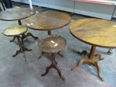 Three Wooden Side Tables and Two Wine Tables