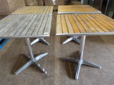 *Four Wooden Topped Single Pedestal Tables