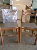*Ten Wood Framed Upholstered Brown Chairs