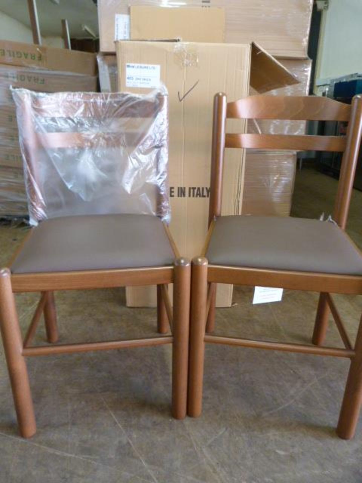 *Four Wood Framed Upholstered Chairs