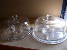 *Two Lidded Glass Bonbon/Cake Dishes