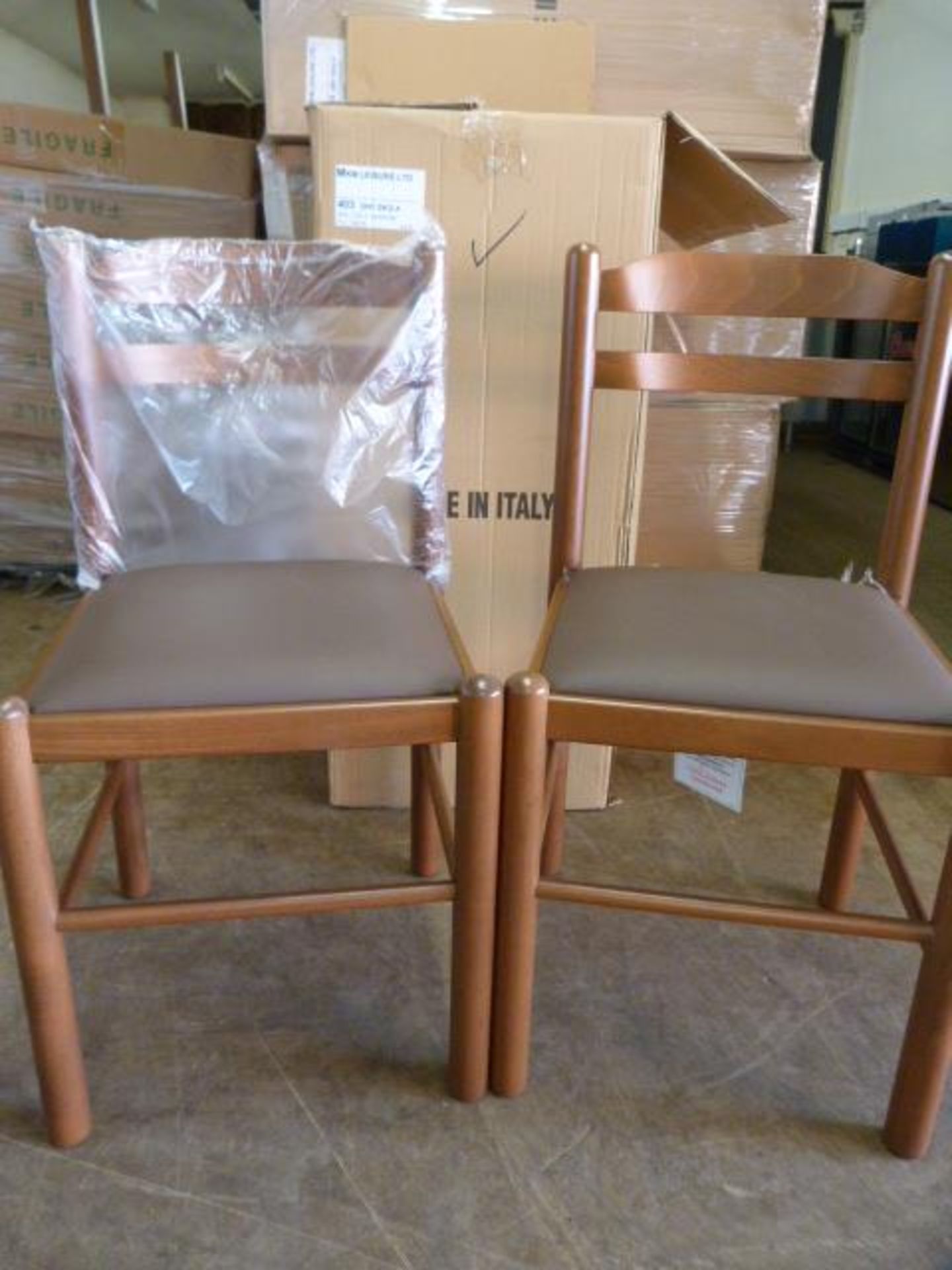 *Ten Wood Framed Upholstered Brown Chairs