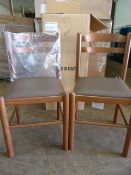 *Four Wood Framed Upholstered Chairs