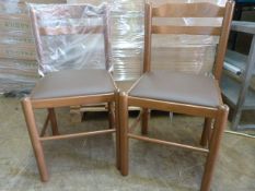 *Eight Wooden Framed Upholstered Brown Chairs