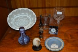 Assorted Glass & Pottery Items Including Jelly Mou