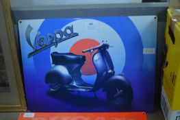 Reproduction Vespa Scooter Advertising Sign