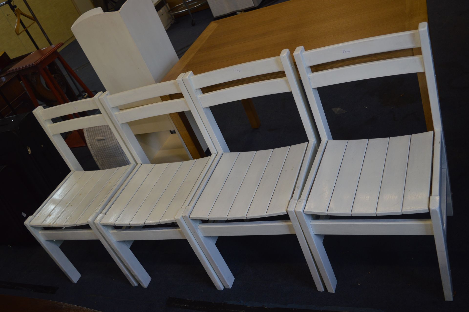 Four White Painted Garden Chairs