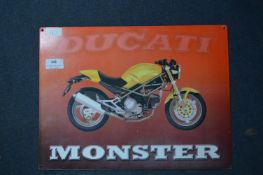 Reproduction Ducati Motorbike Advertising Sign