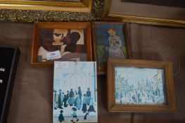 Two Small Lowry and Two Picasso Prints