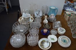 Glass Dishes, Pottery Jugs, etc.