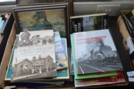 Box of Local Railway Books; LNER and Framed Railwa