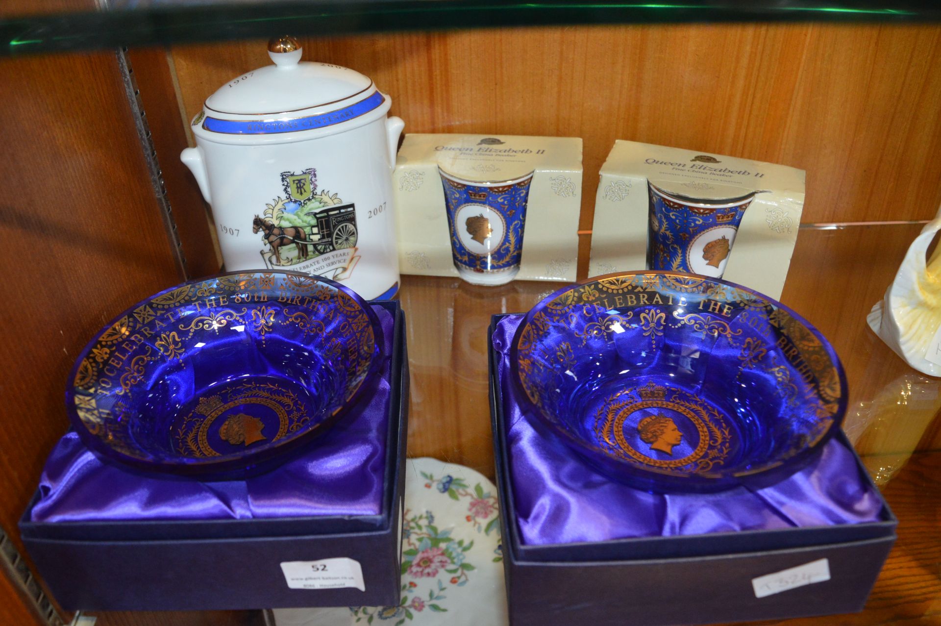 Ringtons Commemorative Biscuit Barrel, Beakers and