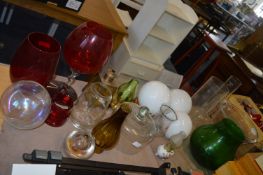 Assorted Glassware Including Lamps, Brandy Glasses