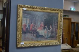 Gilt Framed Print - Victorian Dining Scene