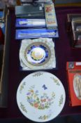 Aynsley Cake Plate, Serving Knives, and Vintage Bo