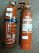 Two 1kg Wall Mounted Powder Fire Extinguishers