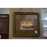 Victorian Framed Sepia Photograph of Football Team