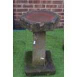 Stone Three Piece Birdbath 66cm Tall