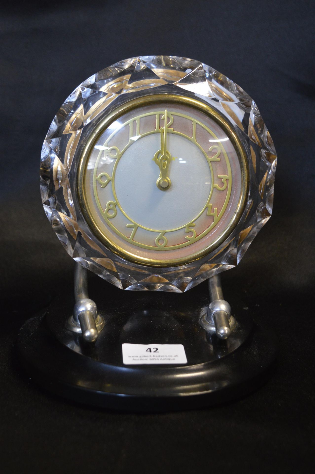 Chrome and Brass Mantel Clock