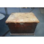 Small Victorian Pine Travelling Trunk