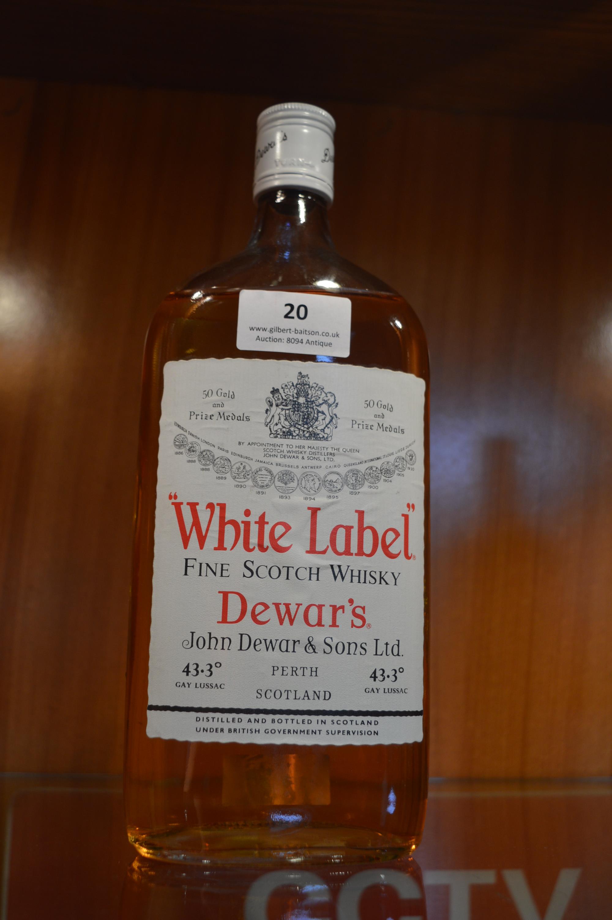 Bottle of Dewar's White Label Scotch Whisky