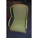 Green Painted Lloyd Loom Style Bedroom Chair