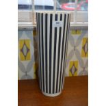 Hornsea Pottery Black & White Pleated Vase 1960s P