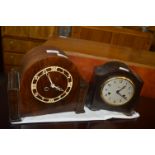 Two 1930s Mantel Clocks - (one Bakelite)