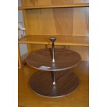 Retro Metal Wood Effect Cake Stand