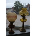 Two Copper & Brass Oil Lamps