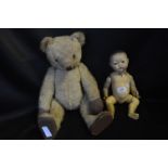 Early Jointed Hump Back Teddy Bear & German Bisque