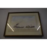 Framed Original watercolour of Humber Ferry by Loc