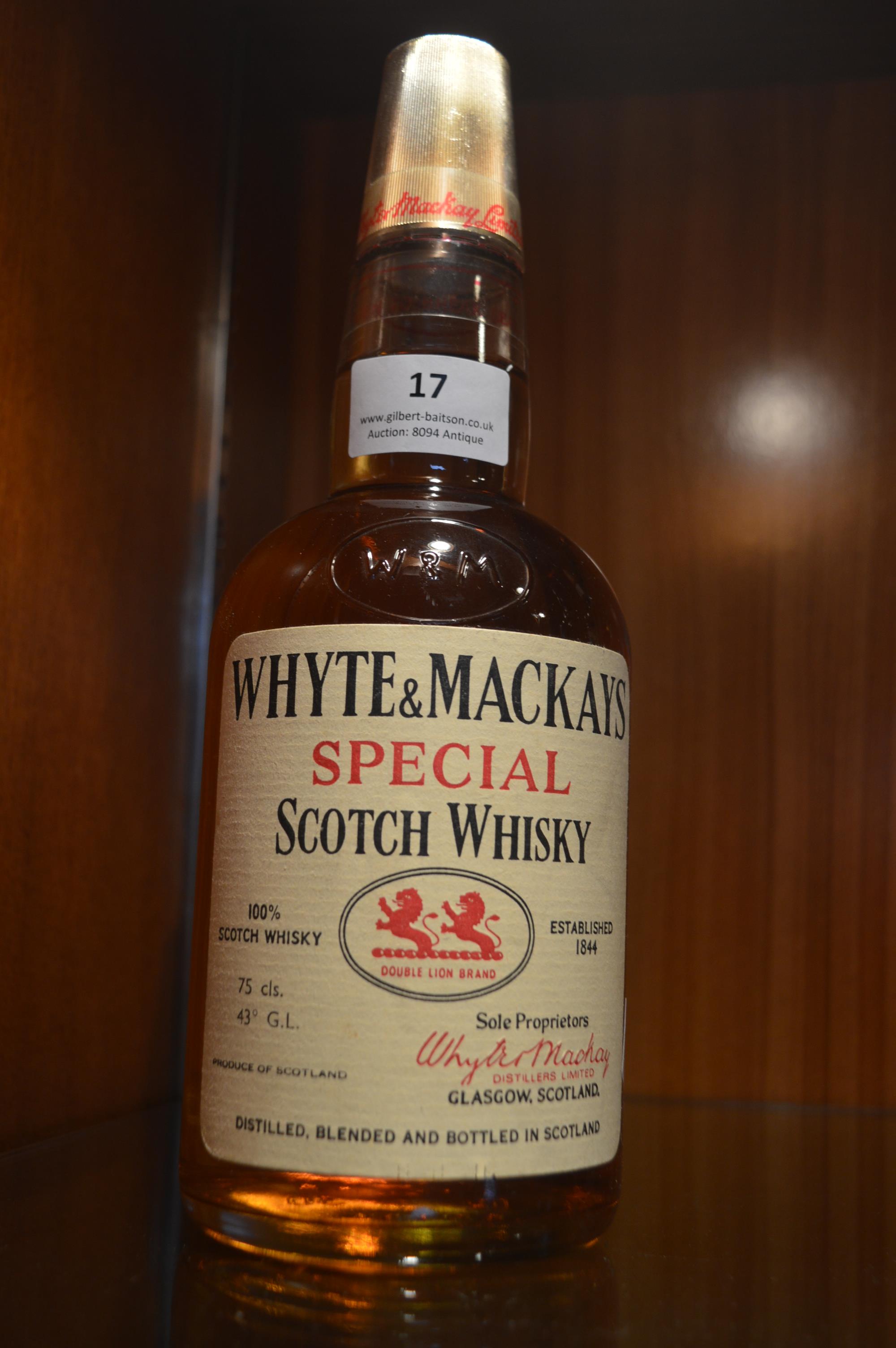 Bottle of Whyte & Mackays Scotch Whisky