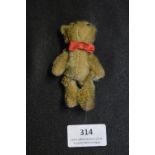 Miniature Teddy Bear movable Limbs - One Ear Missi