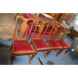Four Mahogany Dining Chairs on Cabriole Legs