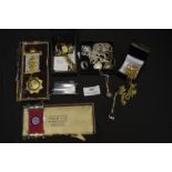Tray Lot including Two RAOB Medals, 925 Sterling S
