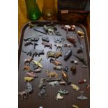 Tray Lot of Lead Animals, Ships, Planes etc