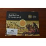 2008 Royal Mint Gold Bullion Sovereign