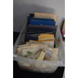 Box of Assorted Stamp Albums & Loose Stamps etc