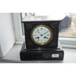 Black Slate Gilded Mantle Clock