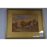 Gilt Framed Watercolour of Eastbury by Edward Nevi