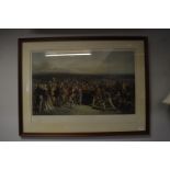 Large Oak Framed Print of Golfers - St Andrews Lin