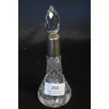 Cut Glass Crystal Scent Bottle with Hallmarked Sil