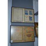Two Framed Victorian Advertising Programmes
