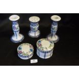 Part Dressing Table Set, Losol Candlesticks, Hat P