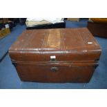 Tin Trunk Containing Assorted Vintage items