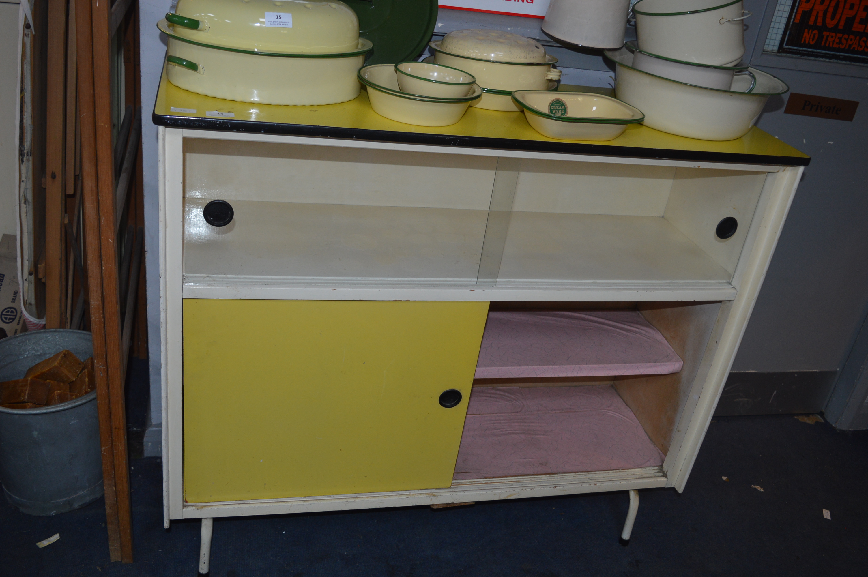 1950s Formica Topped Kitchen Unit