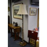 Barley Twist Oak Standard Lamp